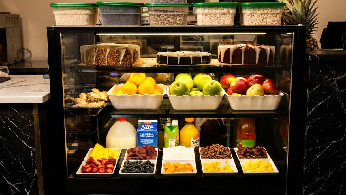 Fresh juice and smoothies, made here